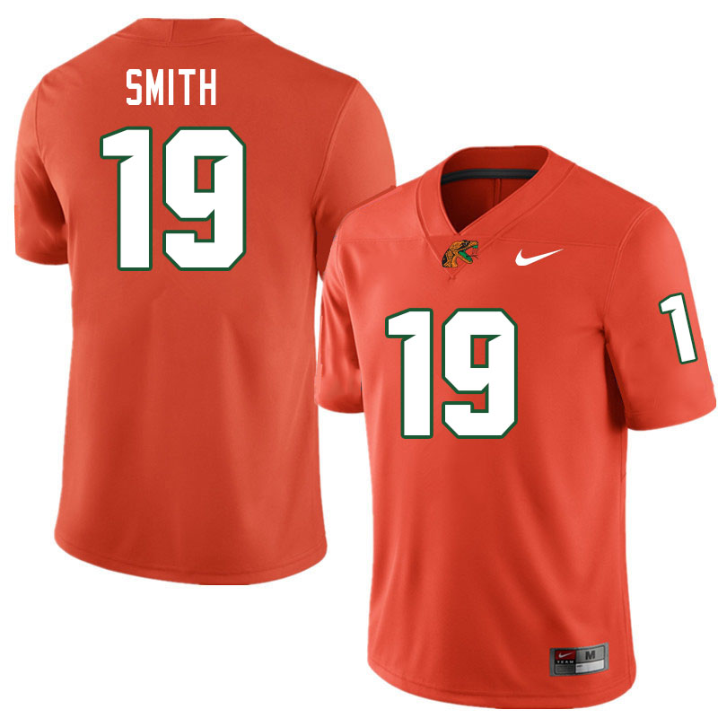 Florida A&M Rattlers #19 Xavier Smith College Football Jerseys,Uniforms-Orange